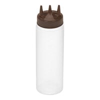 Vollrath Traex® Color-Mate™ 24 oz. Clear Tri Tip™ Wide Mouth Squeeze Bottle with Brown Cap