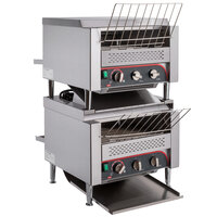 AvaToast T3600B2S Double Stacked Commercial 14 1/2 inch Wide Conveyor Toaster with 3 inch Opening - 208V, 7200W, 2400 Slices per Hour