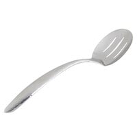 Bon Chef 9458HF 13 1/2" Stainless Steel Hammered Slotted Serving Spoon with Hollow Cool Handle