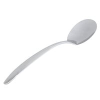 Bon Chef 9466HF 16" Stainless Steel Hammered Solid Serving Spoon with Hollow Cool Handle