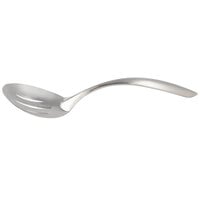 Bon Chef 9464BF 9 3/4 inch Brushed Stainless Steel Slotted Serving Spoon with Hollow Cool Handle