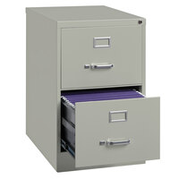 Hirsh Industries 14414 Gray Two-Drawer Vertical Legal File Cabinet - 18 inch x 25 inch x 28 3/8 inch