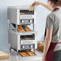 AvaToast T1402S Double Stacked Commercial 10 inch Wide Conveyor Toaster with 3 inch Opening - 120V, 3500W, 600 Slices per Hour