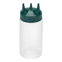 Vollrath Traex® Color-Mate™ 16 oz. Clear Tri Tip™ Wide Mouth Squeeze Bottle with Vista Green Cap