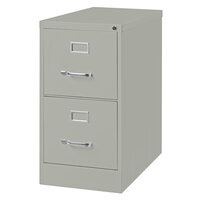 Hirsh Industries 14417 Gray Two-Drawer Vertical Letter File Cabinet - 15 inch x 26 1/2 inch x 28 3/8 inch