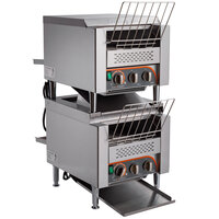 AvaToast T3300B2S Double Stacked Commercial 10 inch Wide Conveyor Toaster with 3 inch Opening - 208V, 6600W, 1600 Slices per Hour