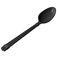 Bon Chef 9079BLK 13 inch Black Cast Aluminum Serving Spoon with Sandstone Finish and Hollow Cool Handle
