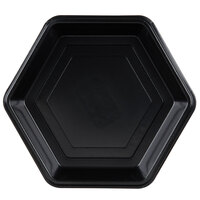 Genpak HX009-3L Smart-Set 9 inch Black Hexagonal Shallow Foam Serving Tray - 200/Case