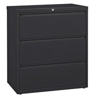 Hirsh Industries 17636 Charcoal Three-Drawer Lateral File Cabinet - 36 inch x 18 5/8 inch x 40 1/4 inch