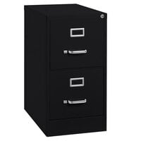 Hirsh Industries 17890 Black Two-Drawer Vertical Letter File Cabinet - 15 inch x 22 inch x 28 3/8 inch