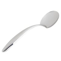 Bon Chef 9457 13 1/2 inch Stainless Steel Solid Serving Spoon with Hollow Cool Handle