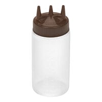 Vollrath Traex® Color-Mate™ 16 oz. Clear Tri Tip™ Wide Mouth Squeeze Bottle with Brown Cap