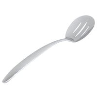 Bon Chef 9467HF 16" Stainless Steel Hammered Slotted Serving Spoon with Hollow Cool Handle