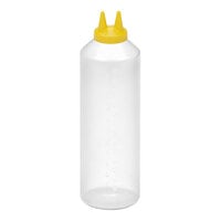 Vollrath Traex® Color-Mate™ 24 oz. Clear Twin Tip™ Standard Squeeze Bottle with Yellow Cap