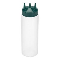 Vollrath Traex® Color-Mate™ 24 oz. Clear Tri Tip™ Wide Mouth Squeeze Bottle with Vista Green Cap