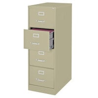 Hirsh Industries 16701 Putty Four-Drawer Vertical Legal File Cabinet - 18 inch x 26 1/2 inch x 52 inch