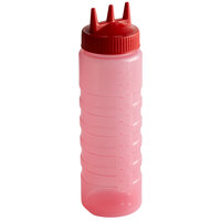 Vollrath 3324C-02 Traex® Color-Mate™ 24 oz. Red Tri Tip™ Ridged Wide Mouth Squeeze Bottle