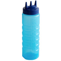Vollrath 3324C-44 Traex® Color-Mate™ 24 oz. Blue Tri Tip™ Ridged Wide Mouth Squeeze Bottle