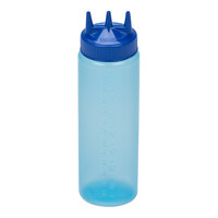 Vollrath Traex® Color-Mate™ 24 oz. Blue Tri Tip™ Wide Mouth Squeeze Bottle