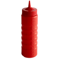 Vollrath 4924-02 Traex® 24 oz. Red Single Tip Ridged Wide Mouth Squeeze Bottle