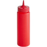 Vollrath 4924-02 Traex® 24 oz. Red Single Tip Wide Mouth Squeeze Bottle