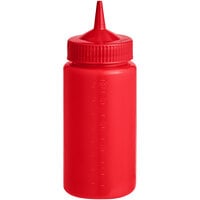 Vollrath 4916-02 Traex® 16 oz. Red Single Tip Wide Mouth Squeeze Bottle