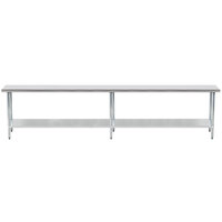 Advance Tabco GLG-3612 36" x 144" 14 Gauge Stainless Steel Work Table with Galvanized Undershelf