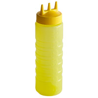 Vollrath 3324C-08 Traex® Color-Mate™ 24 oz. Yellow Tri Tip™ Ridged Wide Mouth Squeeze Bottle