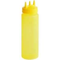 Vollrath 3324C-08 Traex® Color-Mate™ 24 oz. Yellow Tri Tip™ Ridged Wide Mouth Squeeze Bottle