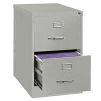 Hirsh Industries 14420 Gray Two-Drawer Vertical Legal File Cabinet - 18 inch x 26 1/2 inch x 28 3/8 inch