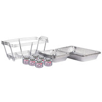Choice 18 Piece Full Size Disposable Buffet Serving Set / Chafer Dish Kit with (6) 6 Hour Wick Fuel Cans