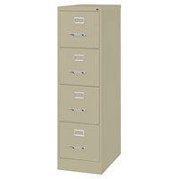 Hirsh Industries 17548 Putty Four-Drawer Vertical Legal File Cabinet - 18 inch x 25 inch x 52 inch