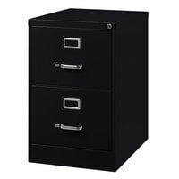 Hirsh Industries 14413 Black Two-Drawer Vertical Legal File Cabinet - 18 inch x 25 inch x 28 3/8 inch