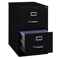 Hirsh Industries 14413 Black Two-Drawer Vertical Legal File Cabinet - 18 inch x 25 inch x 28 3/8 inch