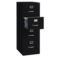 Hirsh Industries 17549 Black Four-Drawer Vertical Legal File Cabinet - 18 inch x 25 inch x 52 inch