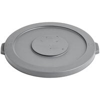 Lavex Janitorial 32 Gallon Gray Round Commercial Trash Can Lid