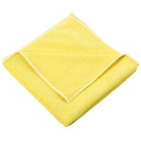 Unger MF40J SmartColor MicroWipe 16 inch x 15 inch Yellow Heavy-Duty Microfiber Cleaning Cloth   - 10/Pack