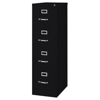 Hirsh Industries 17546 Black Four-Drawer Vertical Letter File Cabinet - 15" x 25" x 52"