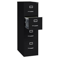 Hirsh Industries 17546 Black Four-Drawer Vertical Letter File Cabinet - 15 inch x 25 inch x 52 inch