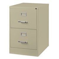 Hirsh Industries 14412 Putty Two-Drawer Vertical Legal File Cabinet - 18 inch x 25 inch x 28 3/8 inch