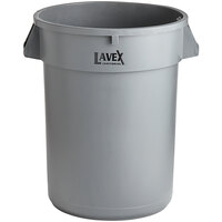 Lavex Janitorial 32 Gallon Gray Round Commercial Trash Can