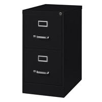 Hirsh Industries 14410 Black Two-Drawer Vertical Letter File Cabinet - 15 inch x 25 inch x 28 3/8 inch