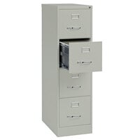 Hirsh Industries 17547 Gray Four-Drawer Vertical Letter File Cabinet - 15 inch x 25 inch x 52 inch