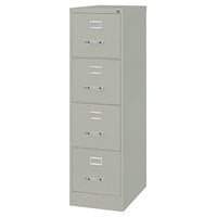 Hirsh Industries 17547 Gray Four-Drawer Vertical Letter File Cabinet - 15 inch x 25 inch x 52 inch