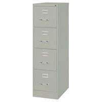 Hirsh Industries 17547 Gray Four-Drawer Vertical Letter File Cabinet - 15" x 25" x 52"