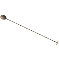 Barfly M37019ACP 15 3/4 inch Antique Copper-Plated Finish Stainless Steel Bar Spoon with Muddler