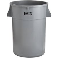 Lavex 44 Gallon Gray Round Commercial Trash Can