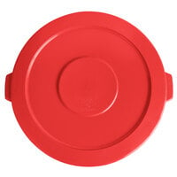 Lavex Janitorial 44 Gallon Red Round Commercial Trash Can Lid