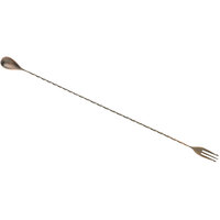 Barfly M37017ACP 19 5/8 inch Antique Copper-Plated Finish Stainless Steel Bar Spoon with Fork End