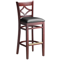 Lancaster Table & Seating Mahogany Diamond Back Bar Height Chair with 2 1/2" Padded Seat
